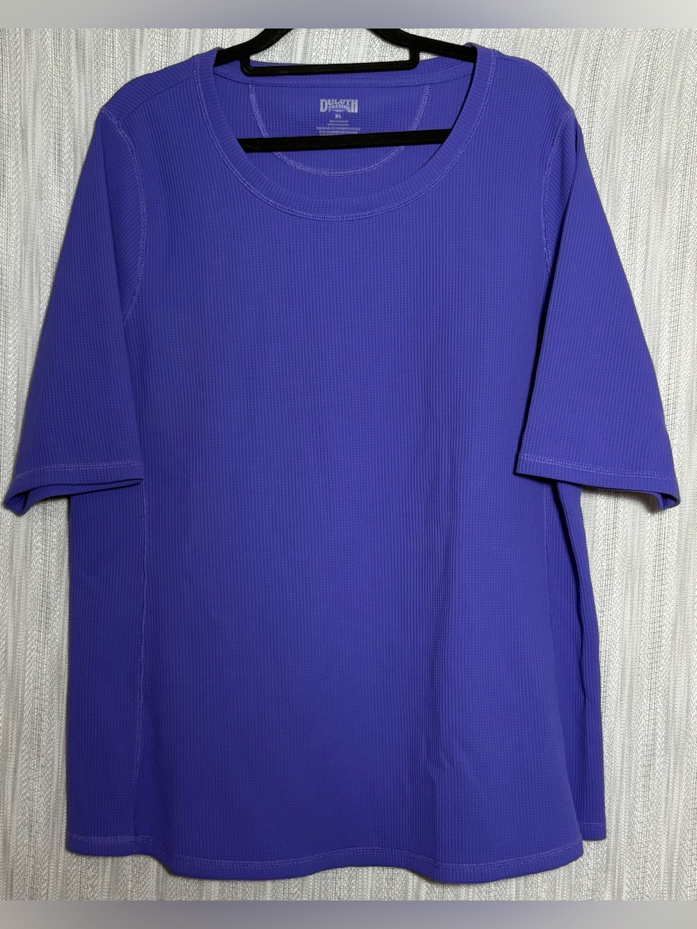 Duluth Trading Co Purple Waffle Knit Short-Sleeve Top